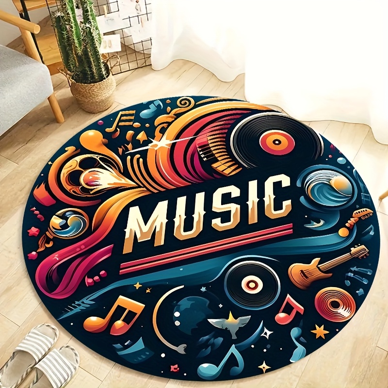 Commercial Vinyl Printing Machine - Tapis rond rétro en vinyle avec
