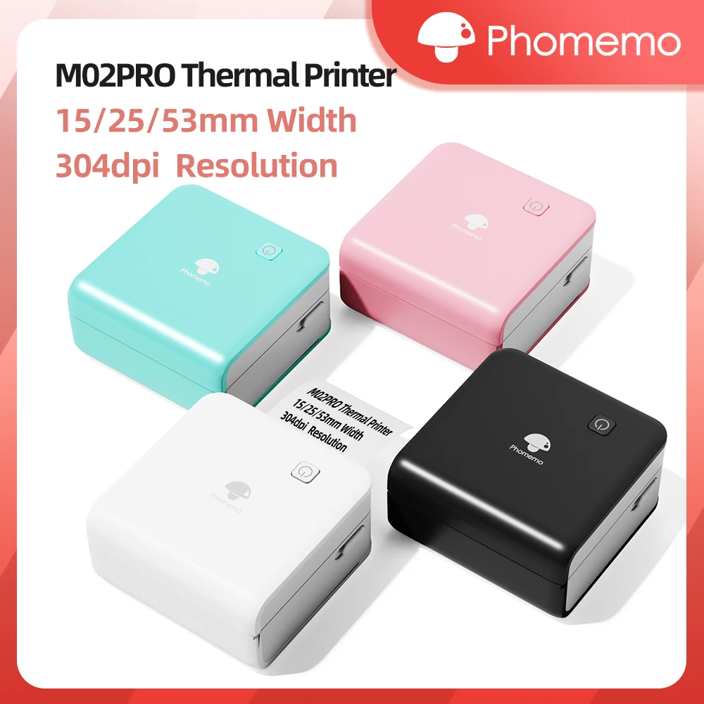 Commercial Printing Labels - Phomemo M02Pro Mini imprimante Portable étiqueteuse