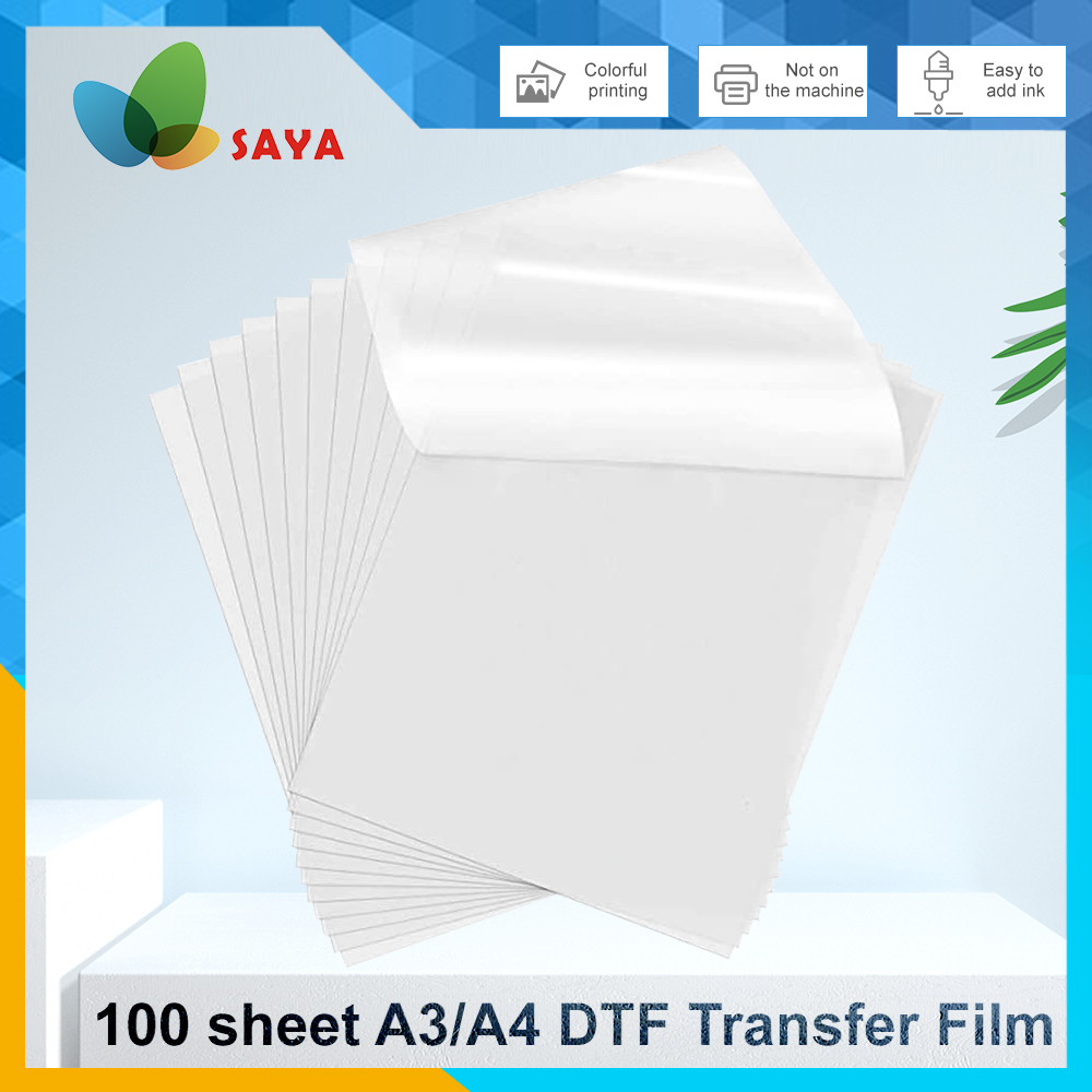 Printable Heat Transfer Vinyl - 50/100 pièces de film DTF A3/A4,