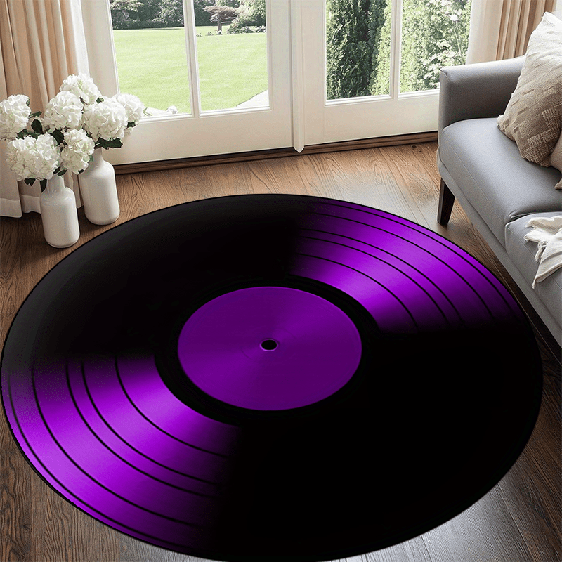 Commercial Vinyl Printing Machine - Tapis rond en vinyle noir et