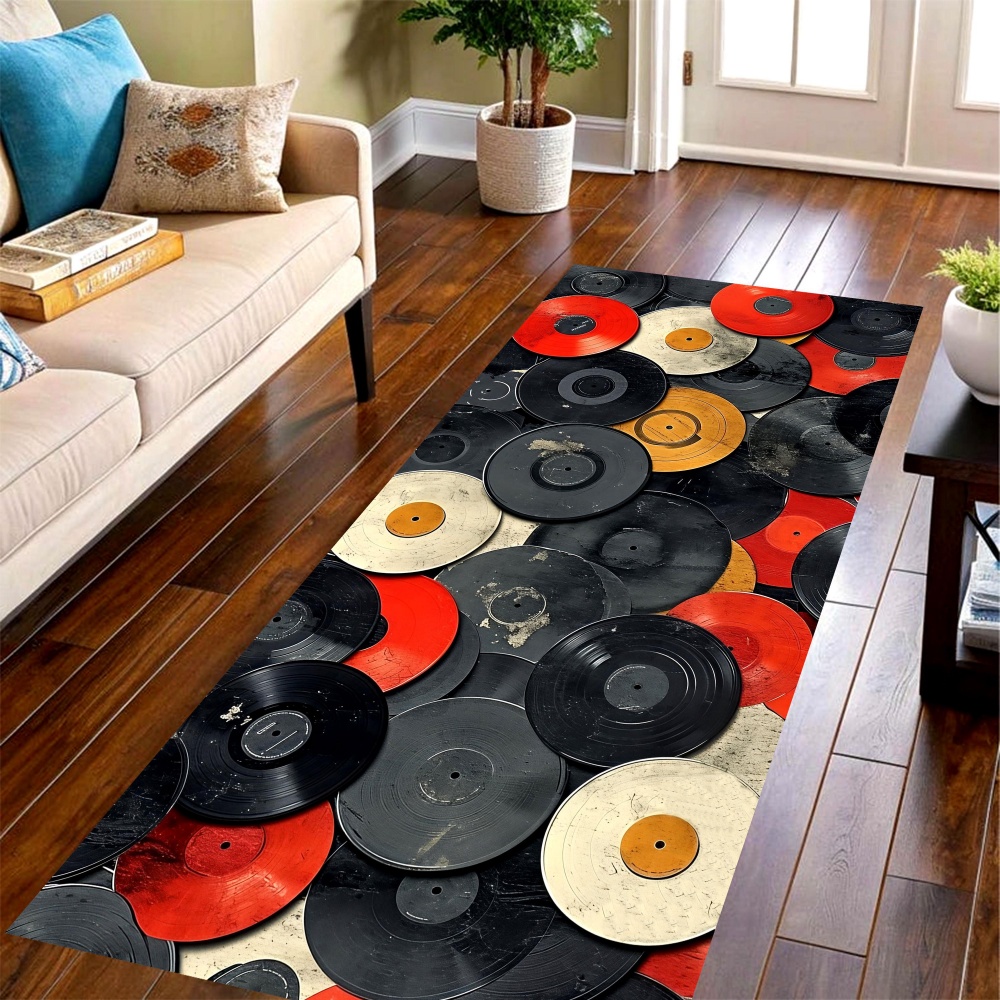 Commercial Vinyl Printing Machine - Tapis long vintage en vinyle, tapis