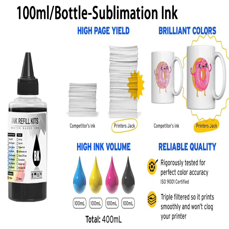 Encre de sublimation 100ml, 4  - Sublimation Ink 100Ml avis et prix